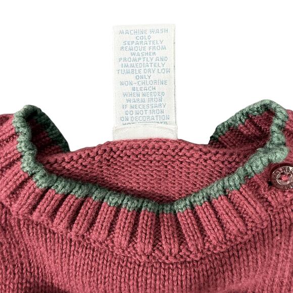 Gymboree Vintage Rocker Horse Sweater Romper One Piece Holiday Maroon Baby 3-6m - Picture 3 of 7